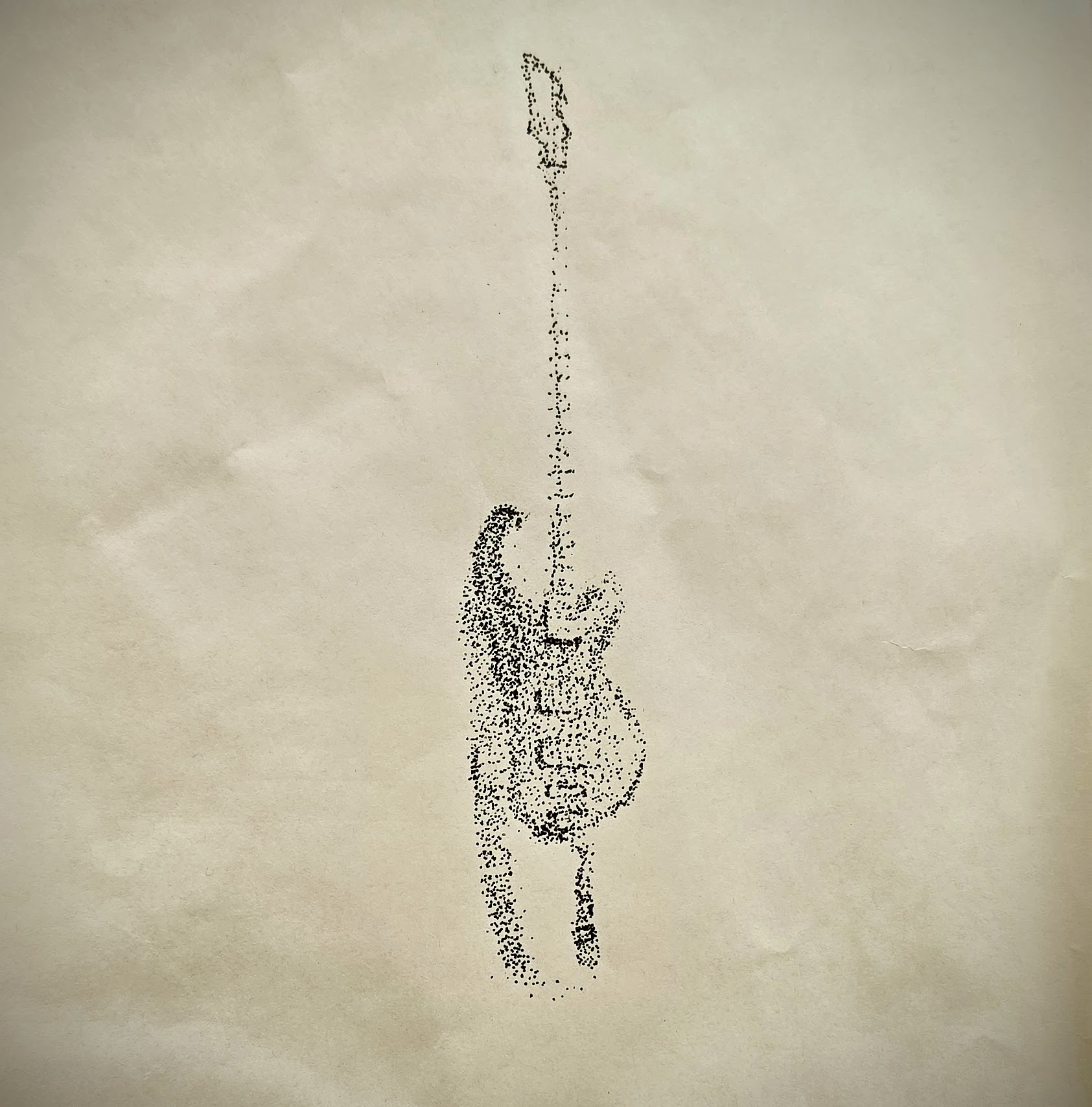 Stipple drawing — bass guitar